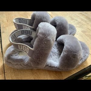 Grey UGG Oh Yeah Slippers US size 9